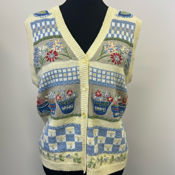 Koret City Blues Knitted Sweater Vest, 55% Ramie, 45% Cotton ( Size S ) - Picture 2 of 7